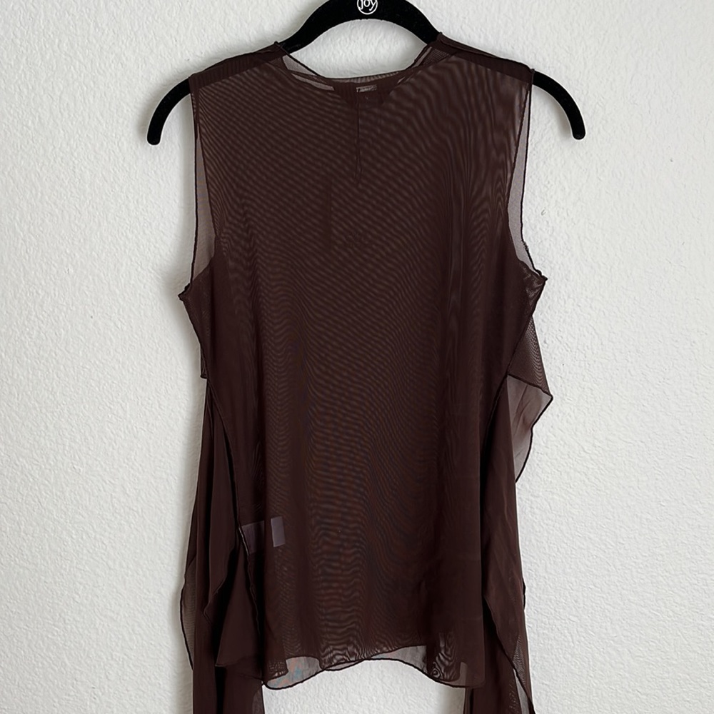 Kim Shui Brown Wrap Top - Picture 15 of 16